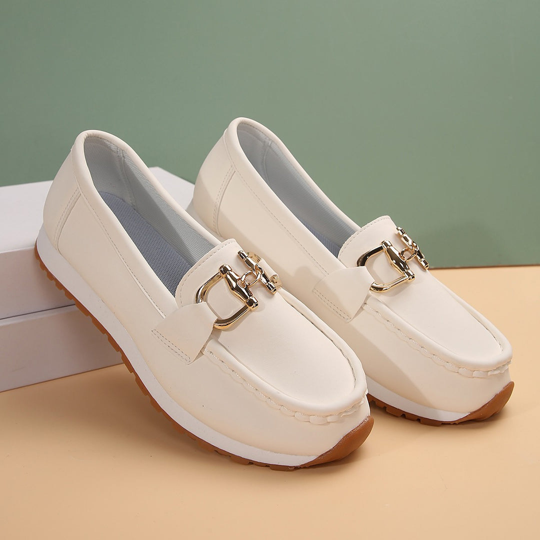 Damen Angesagte Plateau‑Loafer mit Gold‑Horsebit und gepolstertem Komfortfußbett – Lioré