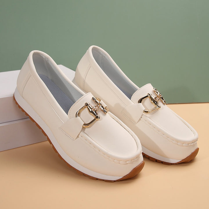 Damen Angesagte Plateau‑Loafer mit Gold‑Horsebit und gepolstertem Komfortfußbett – Lioré