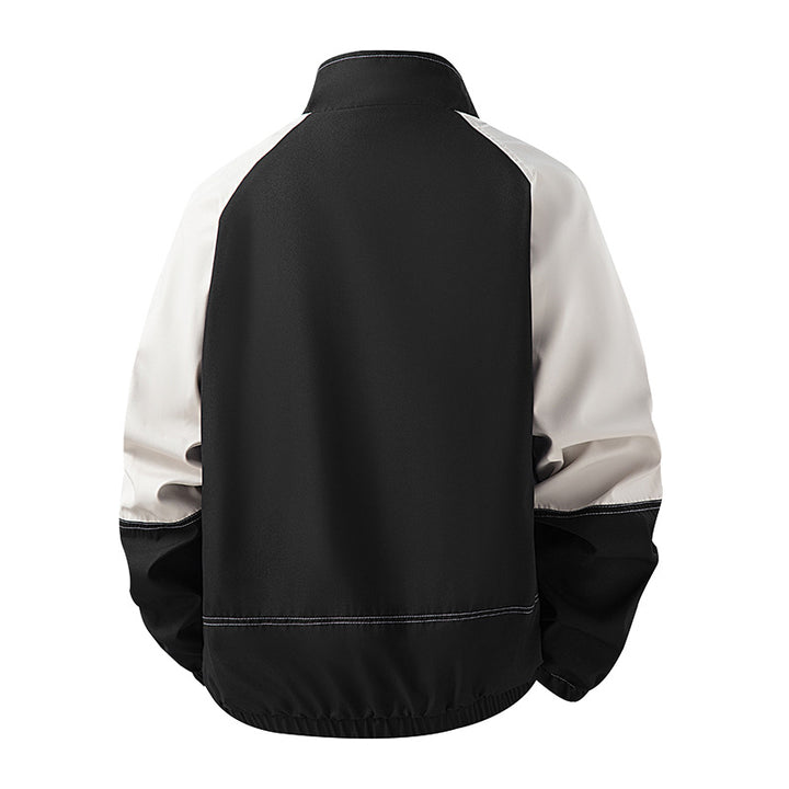 Herren Farbblock-Bomberjacke im Oversize-Utility-Stil mit kontrastreichen Nähten, Reißverschluss und Pattentaschen Echo Archiv