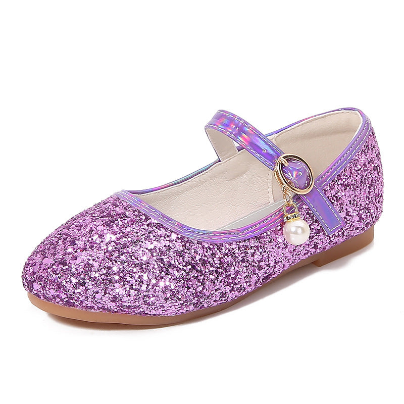 Mädchen Glitzernde Mary Jane Ballerinas mit Perlenapplikation Echo Archiv