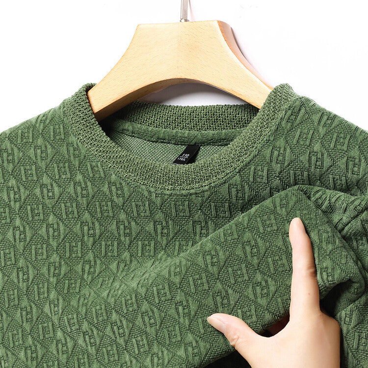Herren hochwertiger Strickpullover mit modischem 3D-Muster Echoarchiv