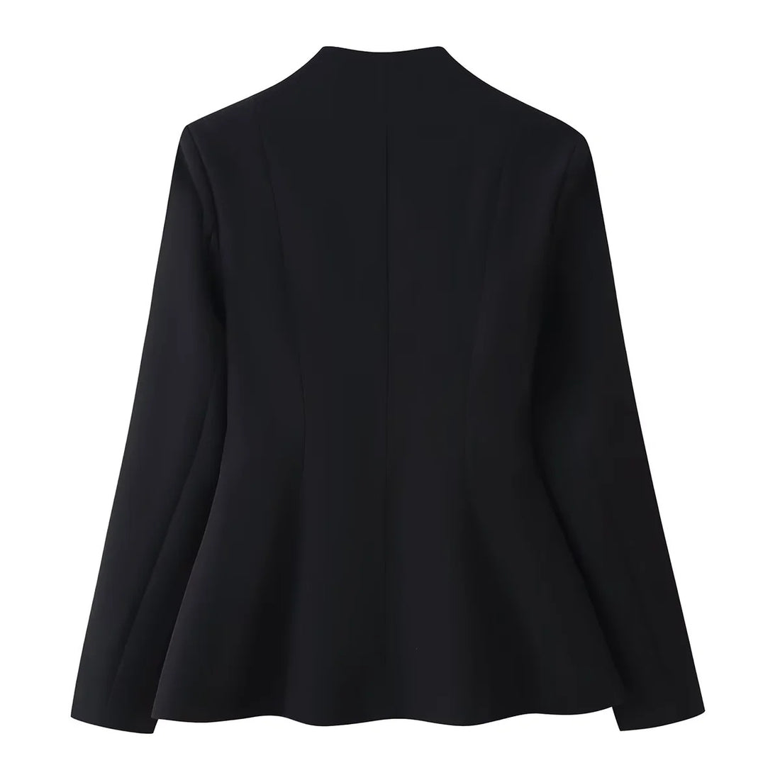 Damen Bluse mit herzförmigem Ausschnitt, verdeckter Knopfleiste und ausgestelltem Saum – Élovi