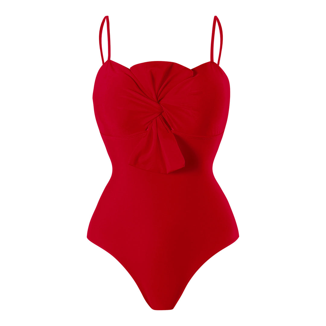 Damen Badeanzug mit elegantem Wickeldesign und floralem Pareo Echo Archiv