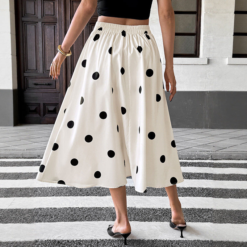 Damen Langer Rock mit Polka-Dots Echo Archiv
