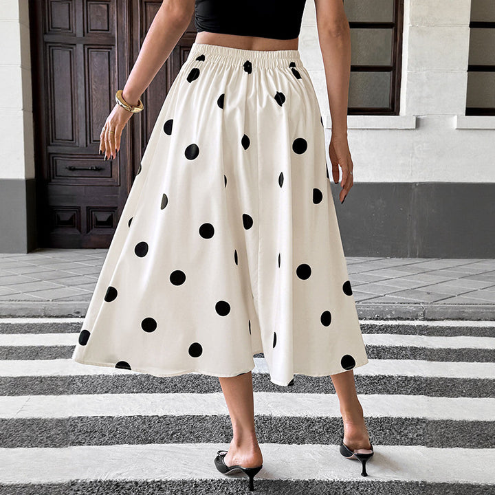 Damen Langer Rock mit Polka-Dots Echo Archiv