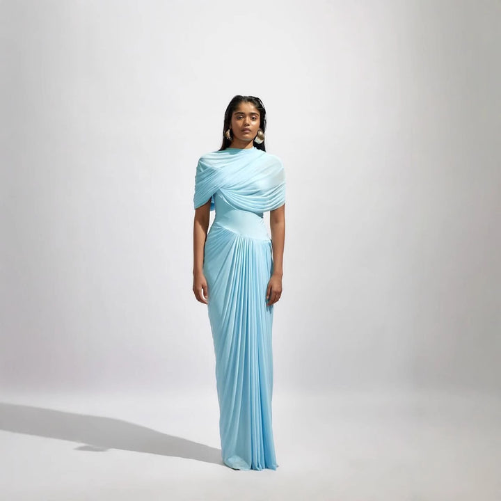Damen Elegantes Wickelkleid mit drapierten Details Echo Archiv