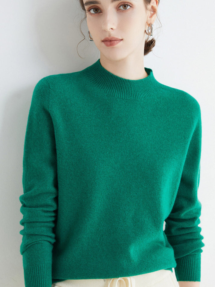 Damen Kurz-Mockneck-Pullover aus Kaschmir‑Look mit leichter Flauschoptik Echoarchiv