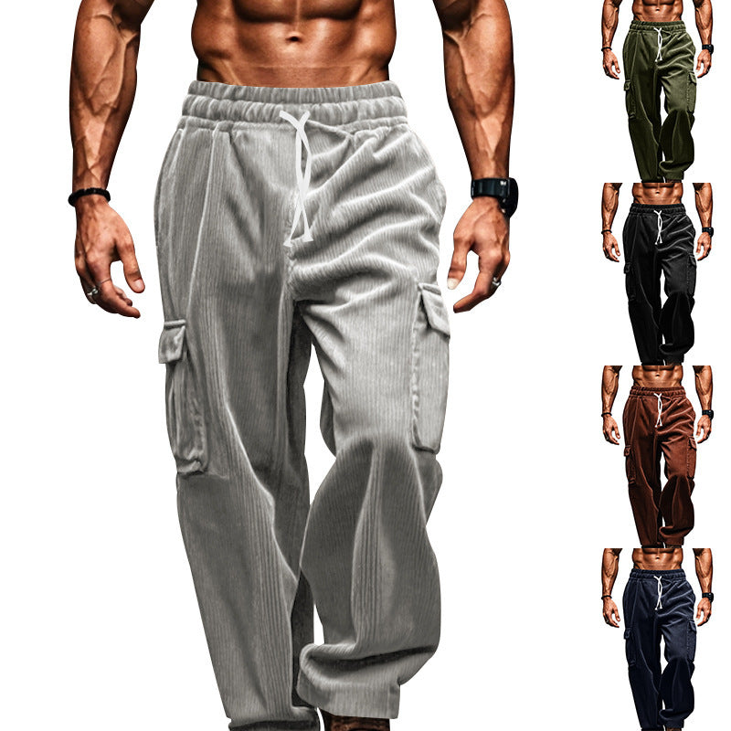 Herren lockere Cargo-Hosen im urbanen Stil mit praktischen Taschen und elastischem Bund Echoarchiv