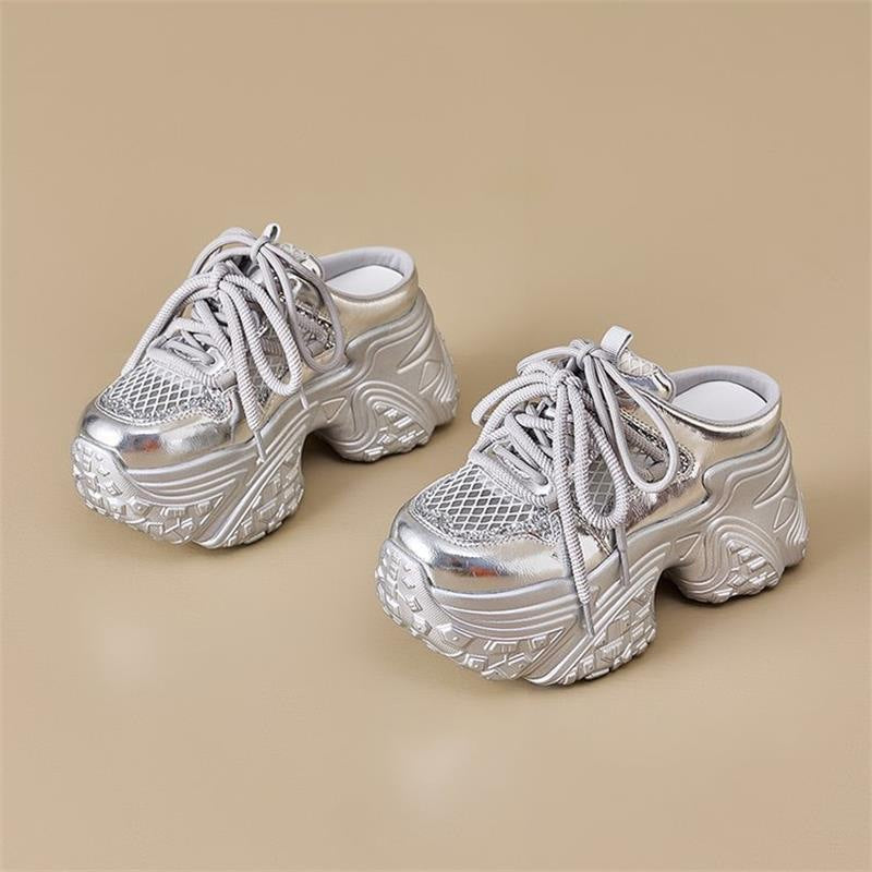 Damen Sportliche Sneakers mit hohem Plateau und atmungsaktiver Netzstruktur Echo Archiv