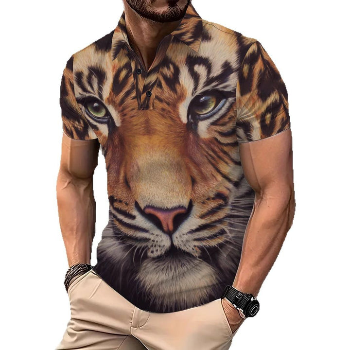 Herren Poloshirt mit eindrucksvollem Tiermotiv Echoarchiv