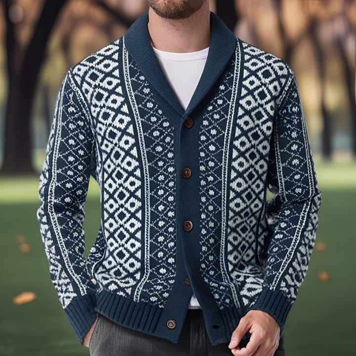 Herren Strickjacke mit traditionellem nordischem Muster Echoarchiv