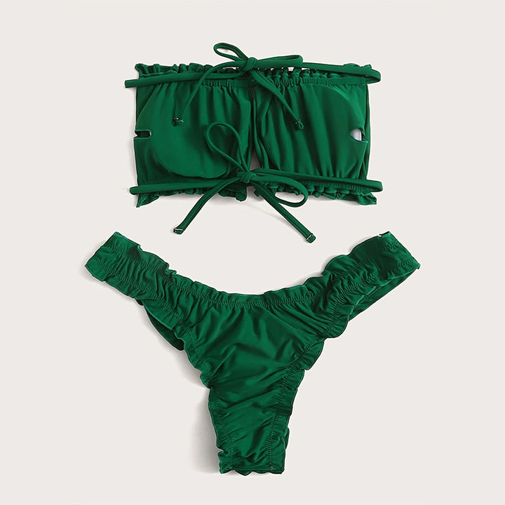 Damen Bandeau-Bikini-Set mit Raffung Echo Archiv