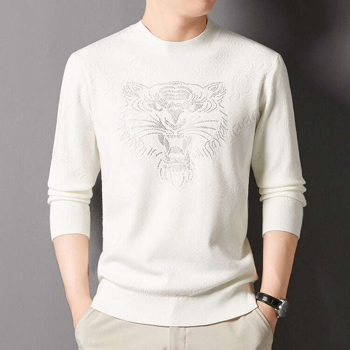 Herren Strickpullover mit einzigartigem Löwenmotiv Echoarchiv