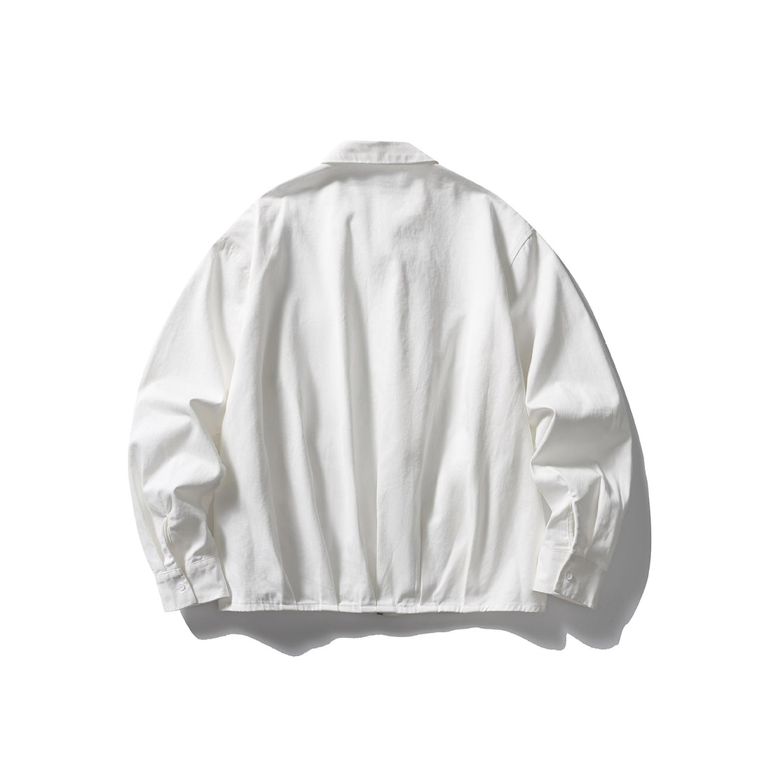 Unisex Leichte Oversize-Blousonjacke mit halbem Reißverschluss und Kentkragen Echoarchiv