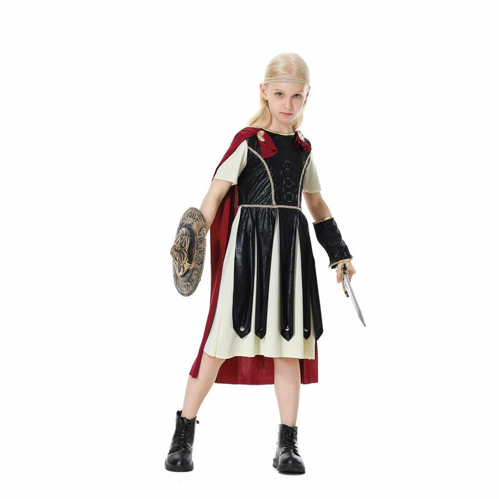Mädchen Gladiatorinnenkostüm mit Umhang und Accessoires Echo Archiv