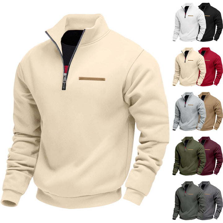 Herren nan komfortabler Halbzip Fleecepullover mit Stehkragen und elastischen Bündchen Echo Archiv
