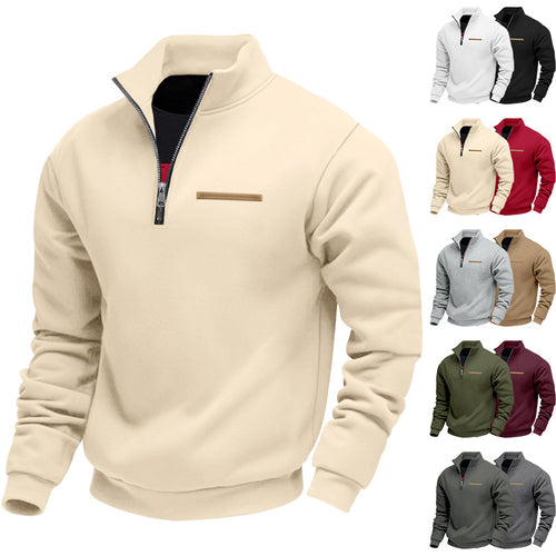 Herren nan komfortabler Halbzip Fleecepullover mit Stehkragen und elastischen Bündchen Echo Archiv