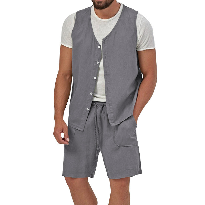 Herren lässiges Kurzarmhemd und Shorts Set Echoarchiv