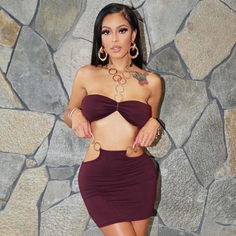 Damen Buntes Bandeau-Minikleid mit seitlichen Cut-Outs und verführerischem Design Echo Archiv