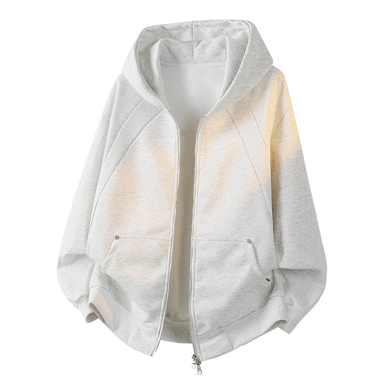Damen Oversize Kapuzen‑Zipjacke mit Raglanärmeln & Eingrifftaschen Echoarchiv