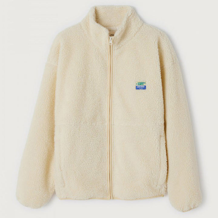 Damen Plüschjacke mit hohem Kragen und seitlichen Taschen Echoarchiv