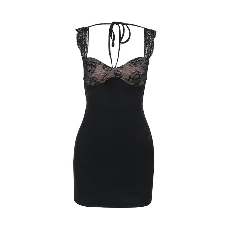 Damen sexy Minikleid mit eleganten Spitzen-Akzenten Echo Archiv
