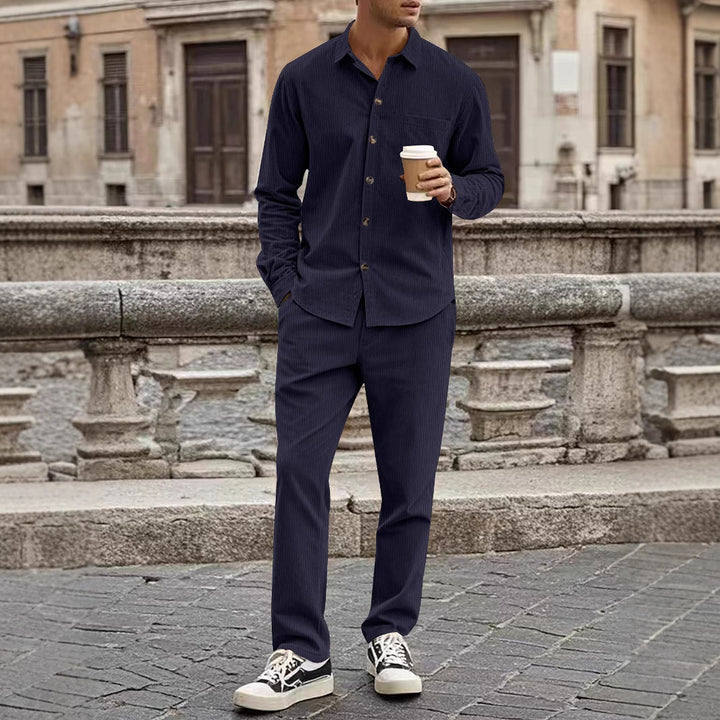 Herren elegantes Hemd und Chinohose Set Echoarchiv