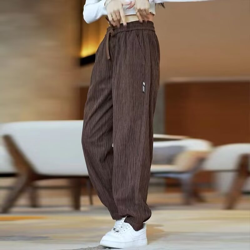 Damen Lässige Freizeithose mit hohem Bund und seitlichen Taschen Echoarchiv
