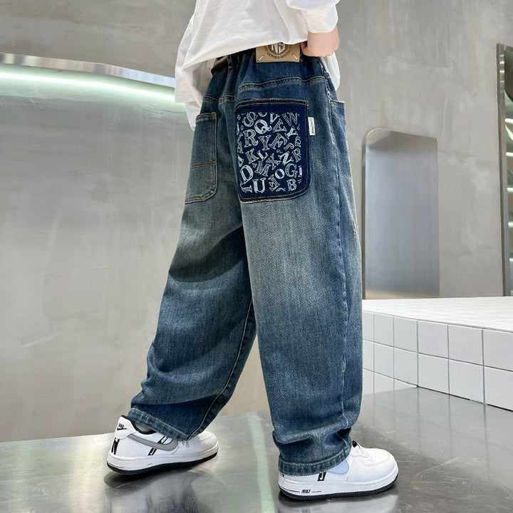 Herren weite Denim-Hose mit kreativen Taschen Echo Archiv