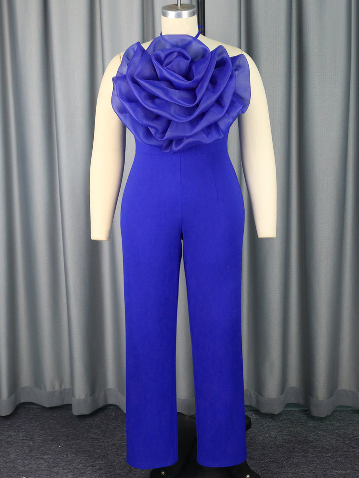 Damen eleganter Jumpsuit mit voluminösem Blumenkragen Echo Archiv