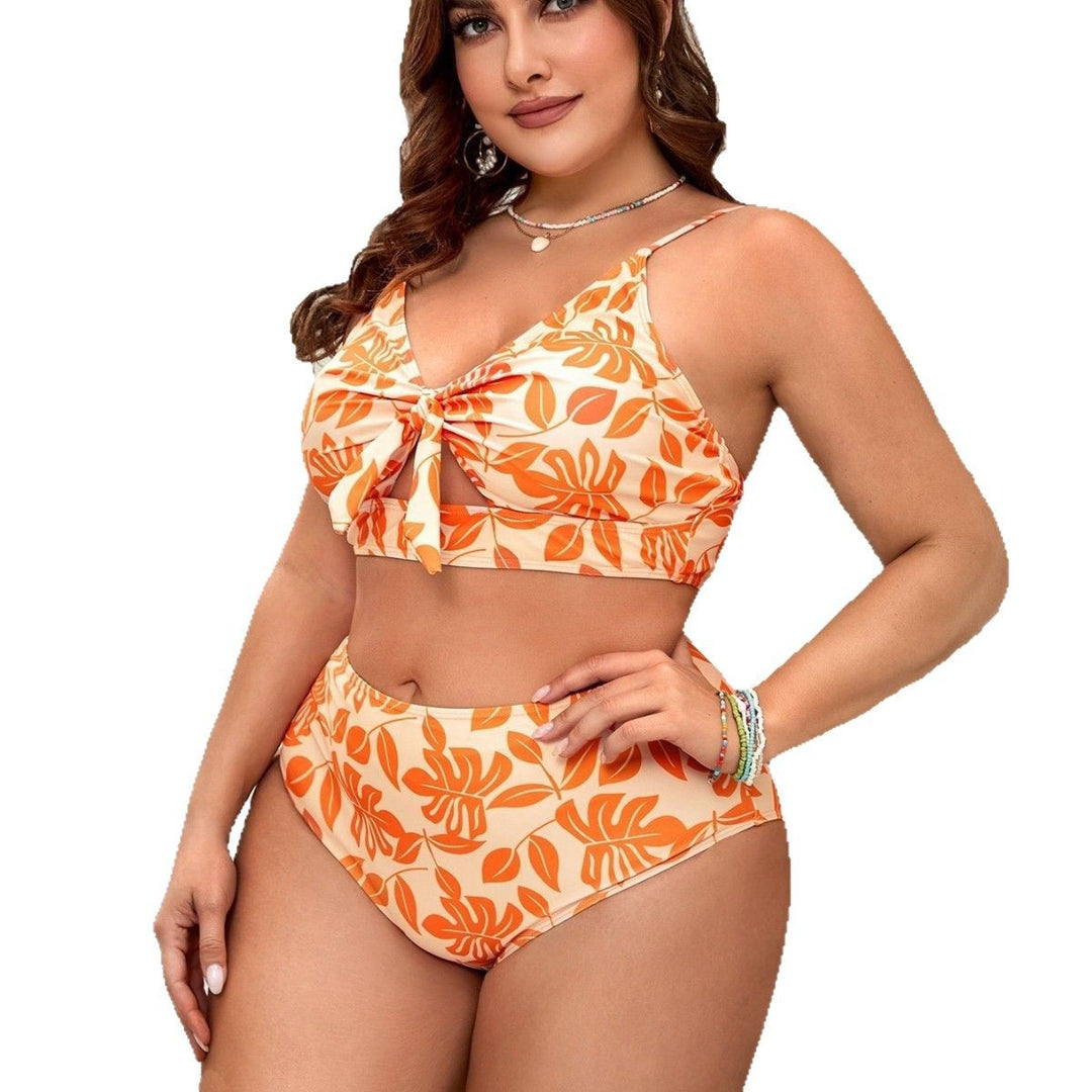 Damen Hoch geschnittenes Bikini-Set mit floralem Bindeband Echo Archiv