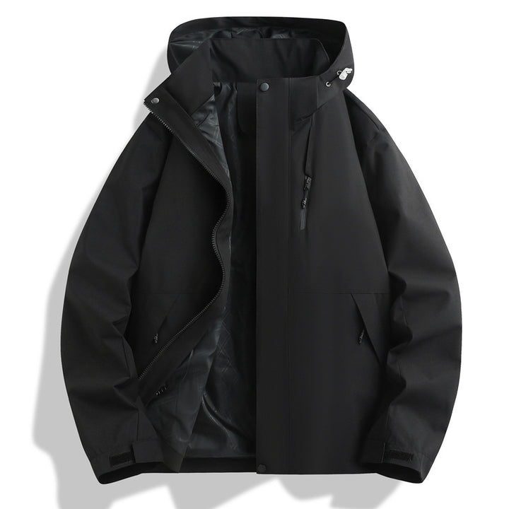 Herren Witterungsbeständige Funktionsjacke mit verstellbarem Kapuzenkragen Echoarchiv
