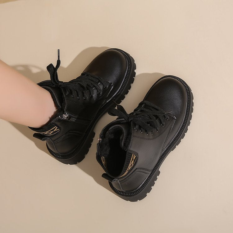 Damen Gefütterte Chunky-Lug-Ankleboots mit Schnürung und profilierter Gummisohle Echo Archiv