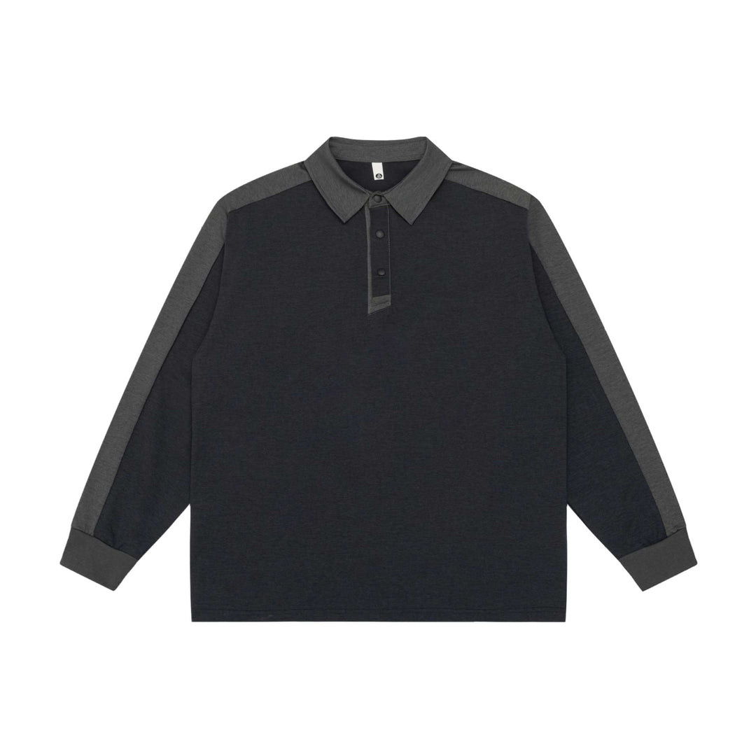 Unisex Retro-inspiriertes Polo-Sweatshirt mit Raglanärmeln und Halbknopfleiste Echoarchiv