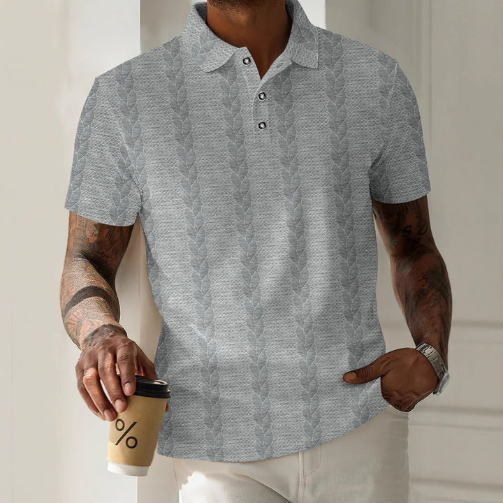 Herren Sportliches Poloshirt mit strukturiertem Muster Echoarchiv