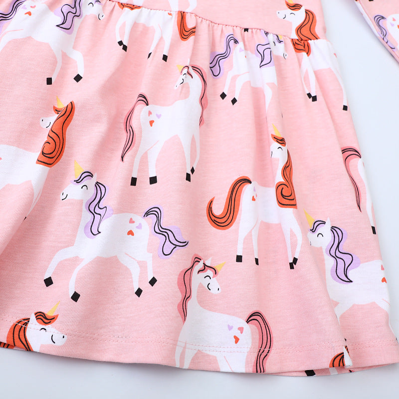Mädchen Langarmkleid mit fröhlichem Einhorn-Design Echo Archiv