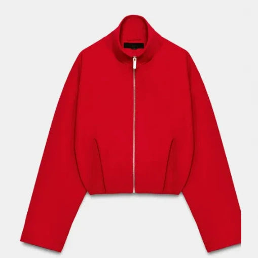 Damen Kurz geschnittener Boxy‑Blouson mit hohem Stehkragen und überschnittenen Ärmeln Echo Archiv