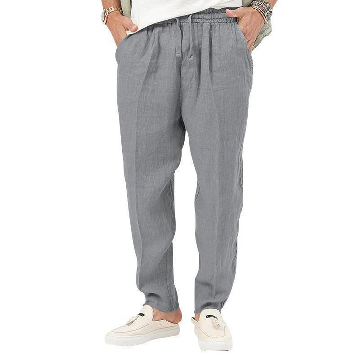 Herren Lockere Leinenhose mit elastischem Bund Echoarchiv