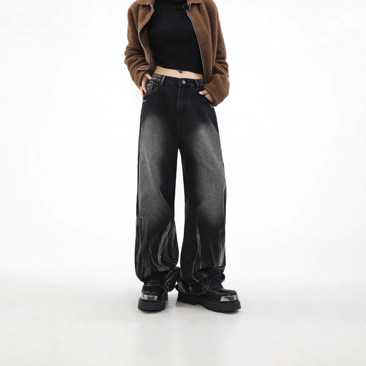 Damen Weitgeschnittene Baumwoll-Jeans Echoarchiv