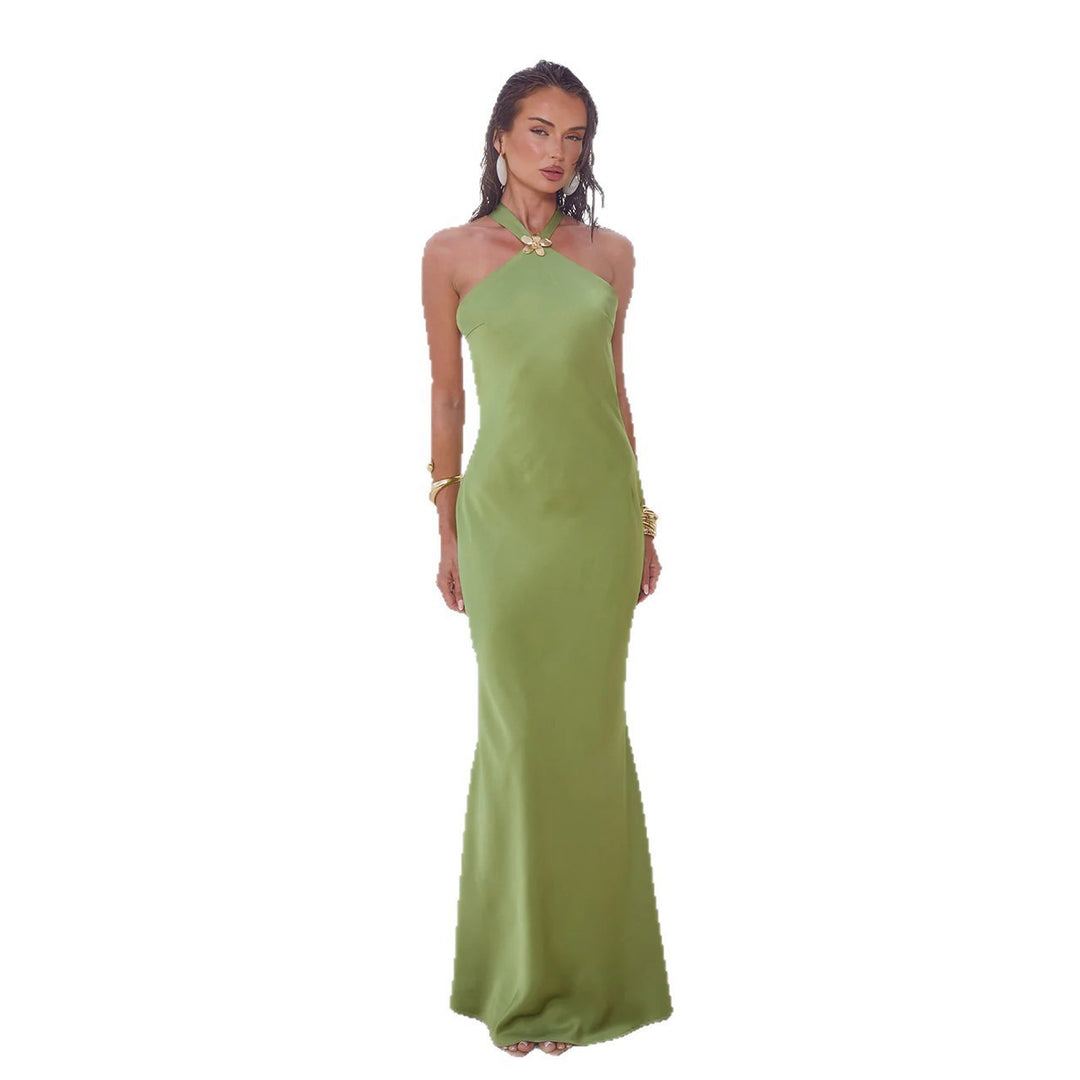 Damen elegantes Maxikleid mit schickem Halterneck Echo Archiv