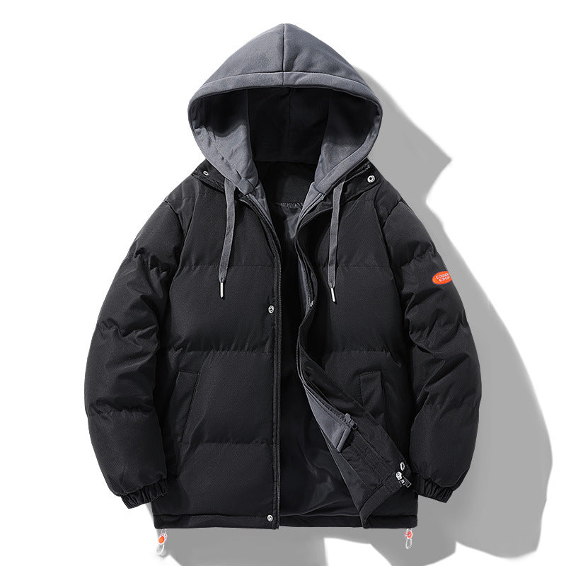 Herren Wattierte Pufferjacke mit kontrastfarbener Kapuze, winddichter Außenhülle und Kordelzug Echo Archiv