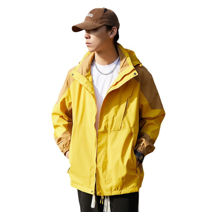 Damen zweilagige wasserabweisende Outdoorjacke mit Kapuze, Taillenregulierung und Kontrastbesätzen Echoarchiv
