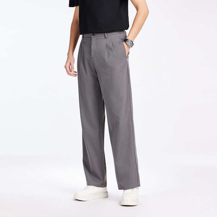 Herren Elegante Bundfalten-Stoffhose mit hoher Bundhöhe, Bügelfalte und geradem Bein Echo Archiv