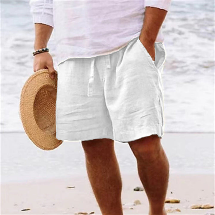 Herren luftige Leinen-Shorts mit elastischem Bund und praktischen Seitentaschen Echoarchiv