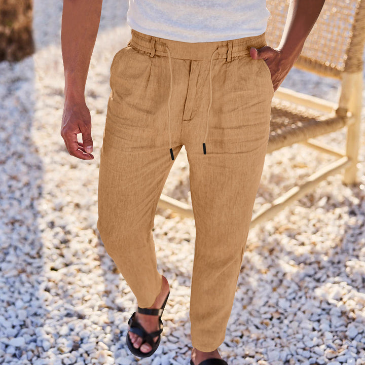 Herren lässige Freizeithose mit elastischem Bund und seitlichen Eingrifftaschen Echoarchiv