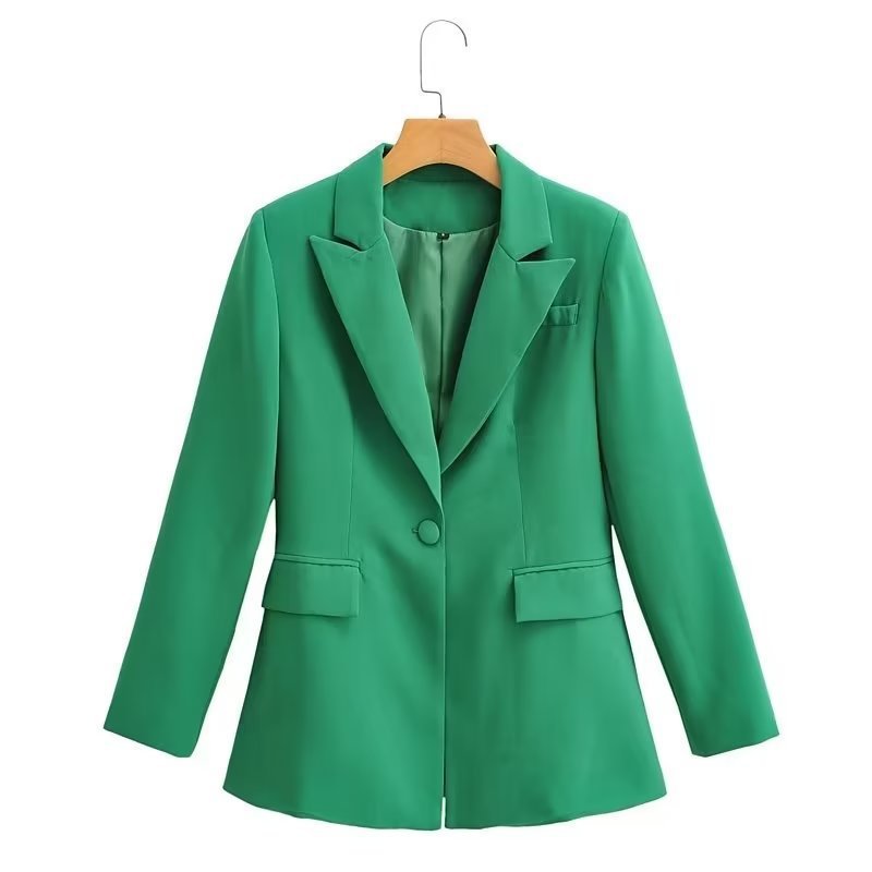 Damen Figurschmeichelnder Ein-Knopf-Blazer im modernen Oversize‑Cut mit Reverskragen und Pattentaschen Echo Archiv
