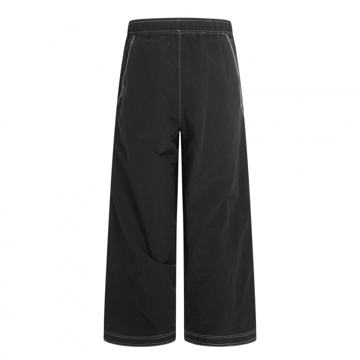 Damen Weite Hose mit elastischem Bund, Kordelzug und kontrastierenden Ziernähten Echo Archiv