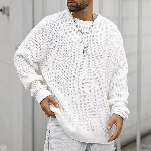 Herren Strukturierter Pullover mit Rundhalsausschnitt Echoarchiv