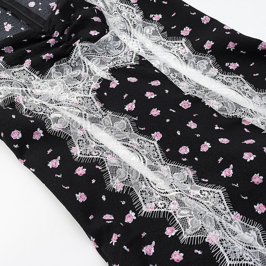 Damen Maxikleid mit elegantem Schnitt und floralem Spitzenbesatz Echo Archiv