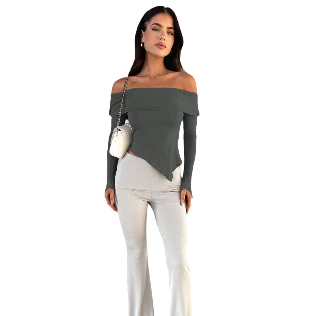 Damen Off-Shoulder Shirt mit eleganten Trompetenärmeln Echo Archiv